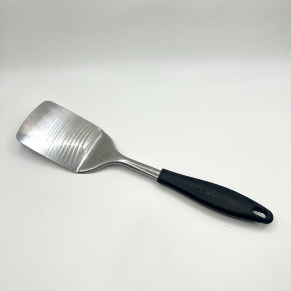 Vintage EKCO Stainless Steel Spatula Turner Black Plastic Handle Kitchen Retro - Picture 1 of 6